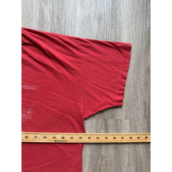 Vintage Rare 90s Michelangelo Creation Of Adam Painting Faded Red XL Shirt Art - Picture 10 of 11